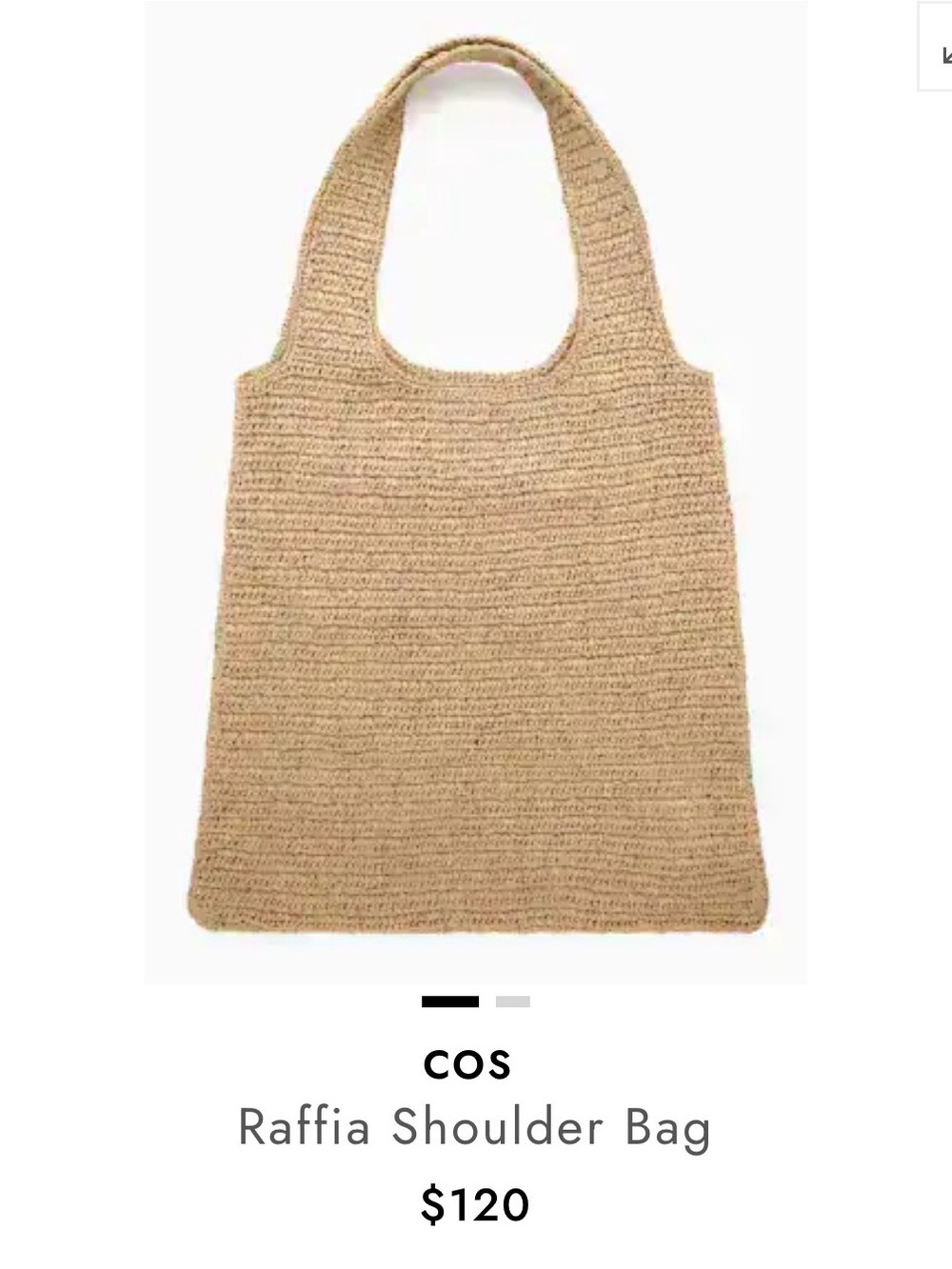COS Natural Raffia Tote Shoulder Bag